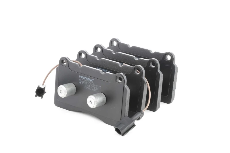 Image of RIDEX 402B0599 Brake pad set Front Axle, incl. wear warning contact, Axle Vers.: Front Brake Pad Set,disc brake (402)