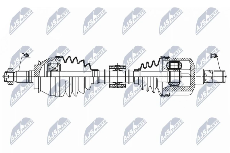 Image of NTY NPW-BM-157 Drive shaft Front Axle Right Drive Shaft (13)