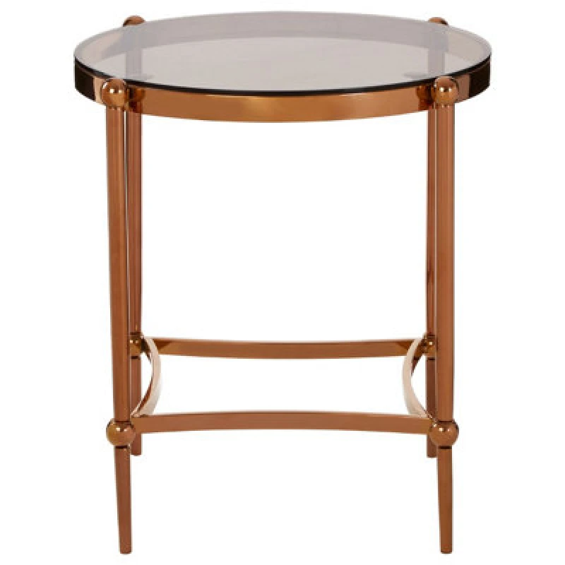 Image of Premier Housewares Interiors By Premier Elegant Side Table, Durable Side Table By Couch For Livingroom, Stainless Steel Small Lounge Table Brown