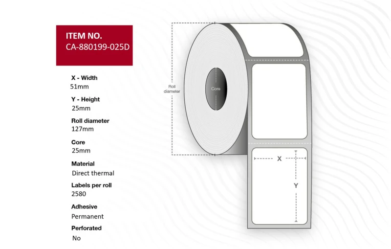 Image of Capture CA-880199-025D printer label