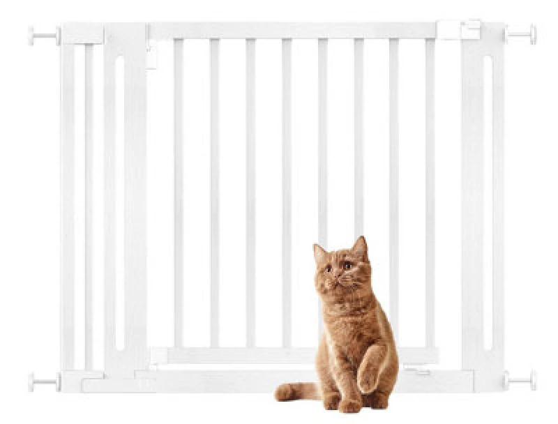 Image of Bettacare Wooden Elegance Dog Gate, White, 97Cm - 105Cm, Pressure Fit Pet Gate, 65Cm Extra Wide Doorway, Easy Installation
