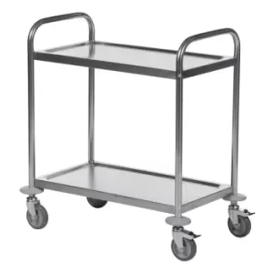 image of 201-Grade Stainless Steel Trolley - 2 Shelves - 940 x 500 x 910mm