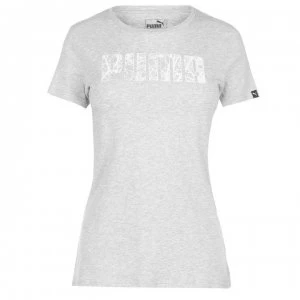 image of Puma Big Logo QT T Shirt Ladies - Med Grey