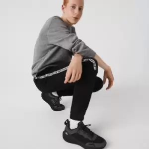 Image of Mens Lacoste Printed Bands Trackpants Size 6 - XL Black