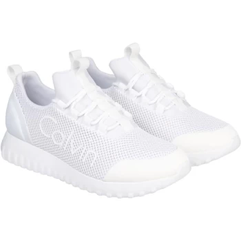 Image of Calvin Klein Jeans Lace Up Mesh Runners - Full White 0K4