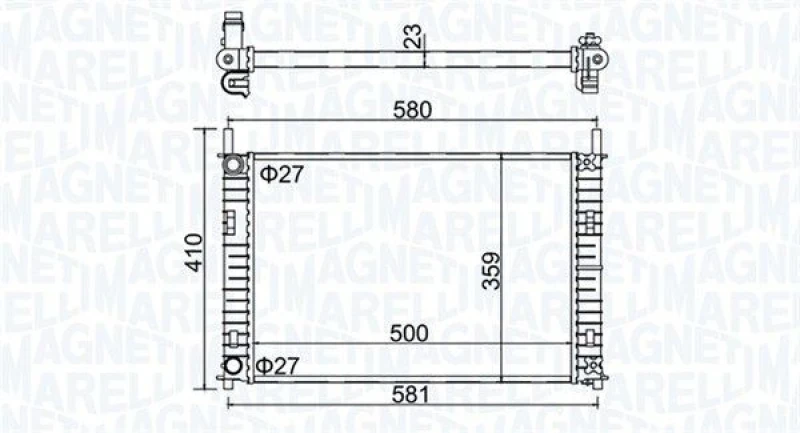 Image of MAGNETI MARELLI Engine radiator MAGNETI MARELLI 350213152700