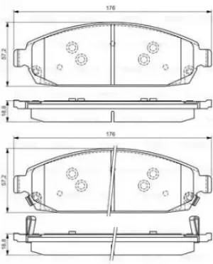 Image of Bosch 0986494370 BP1278 Brake Pad Set Disc Brake Front Axle