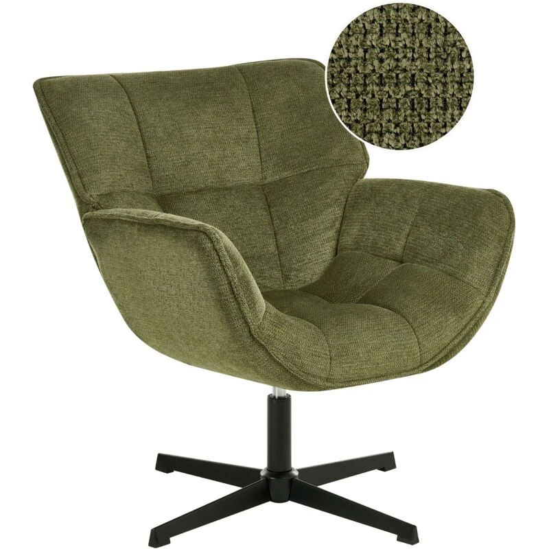 Image of Beliani Swivel Armchair Auma Fabric Green
