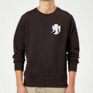 Image of Looney Tunes Pepe Le Pew Face Faux Pocket Sweatshirt - Black