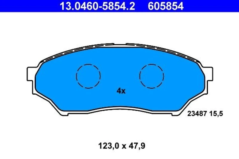 Image of ATE 13.0460-5854.2 Brake pad set excl. wear warning contact Brake Pad Set,disc brake (402)