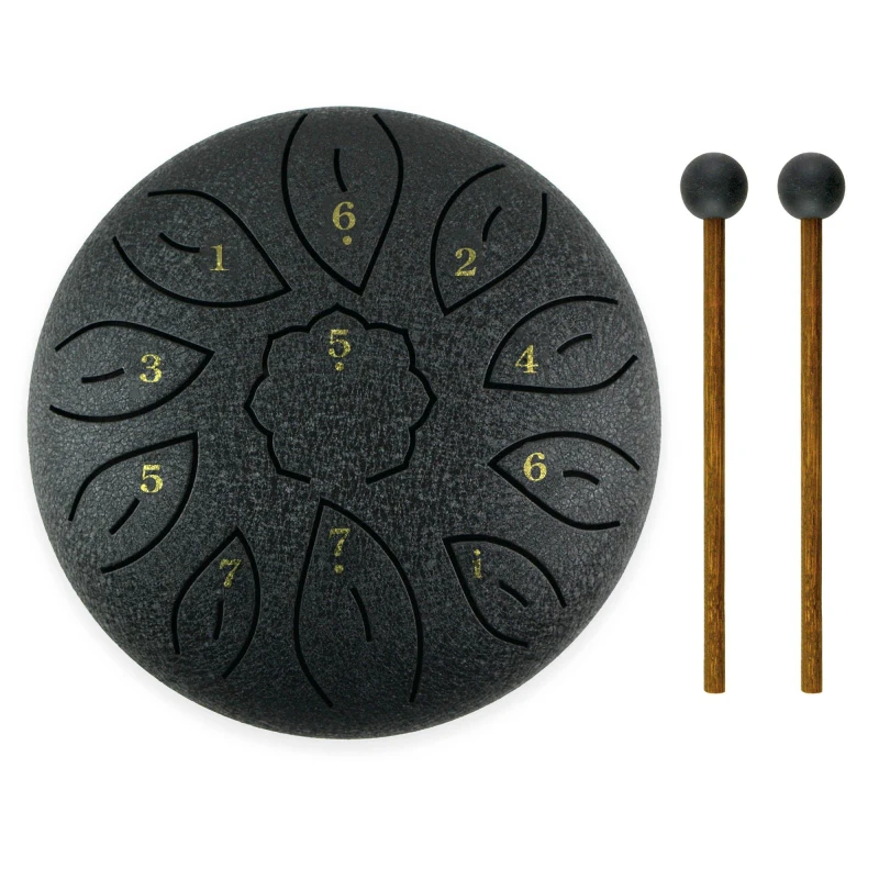 Image of A-Star 6" Tongue Drum Key of C Black unisex 6 in