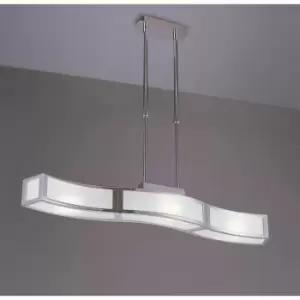 Image of Duna E27 pendant lamp 3 L1 Bar bulbs, polished chrome/white aryl