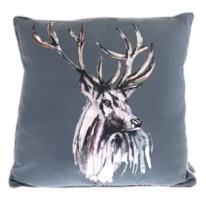 Image of Meg Hawkins Stag Cushion Grey