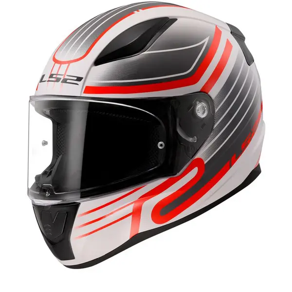 Image of LS2 FF353 Rapid II Circuit White Red 06 Full Face Helmet Size M