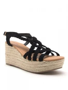 image of Qupid Caleb 09 Wedge Sandal Black