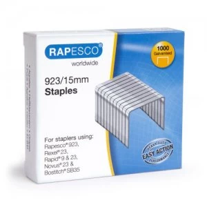 Image of Rapesco 923/15mm (23 Type) Galvanised Staples PK1000