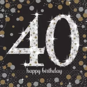 Image of Gold Celebration 40th Luncheon Napkins (Pack Of 16)