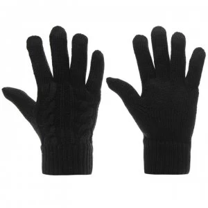 Image of Firetrap Cable Knit Gloves Ladies - Black