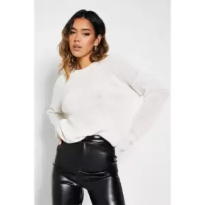 I Saw It First Crew Neck Cropped Jumper - White