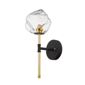 image of Rock Wall Lamp, Black, Gold, 1x G9