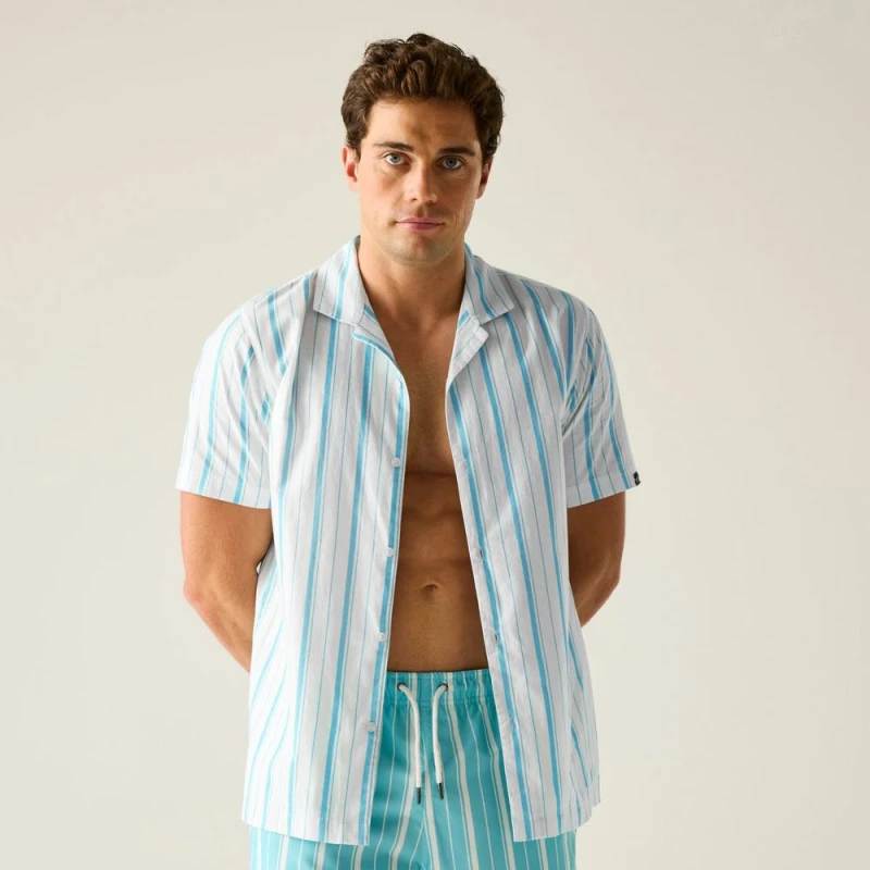 Image of Regatta Mens Hadlin Short Sleeve Shirt in White Size: 3XL White Male 3XL