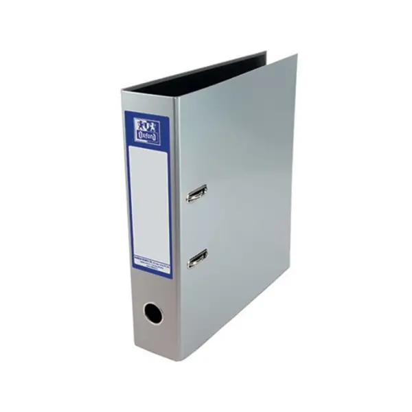 Image of Oxford Oxford 70mm Lever Arch File Laminated A4 Metallic Silver 400107439 400107439