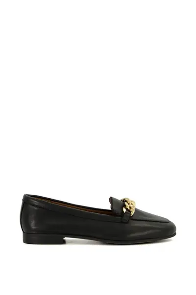 image of Dune London Wide Fit 'Goldsmith' Leather Loafers Black