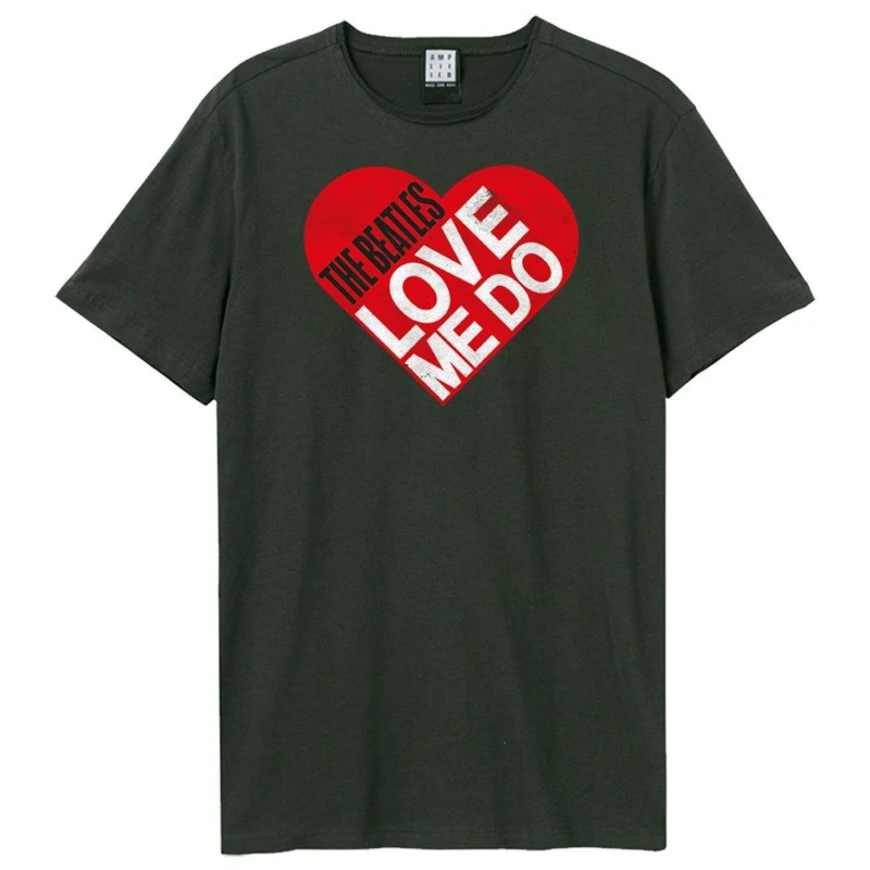 Image of Amplified Amplified Men Love Me Do The Beatles T-Shirt in Charcoal Size: X-Small Charcoal XS Male 5063652178379