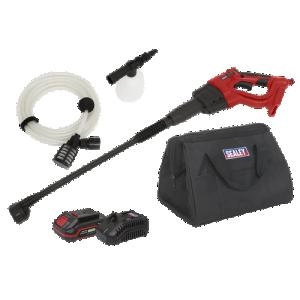 image of Sealey CP20VPW 20v Cordless Pressure Washer 1 x 2ah & 1 x4ah Li-ion Charger Bag