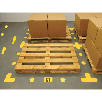 image of Beaverswood Floor Signal Markers - T - 200 x 300mm - Yellow - Pack...