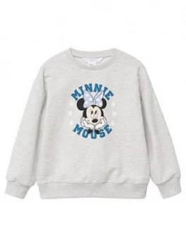 Image of Mango Girls Minnie Mouse Sweat Top - Grey, Size Age: 9 Years, Women