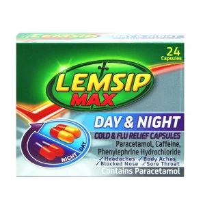 image of Lemsip Max Day & Night Cold & Flu Relief Capsules - 24 Capsules