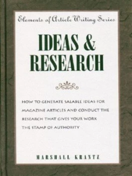 Image of Ideas and Research by Marshall Krantz Hardback