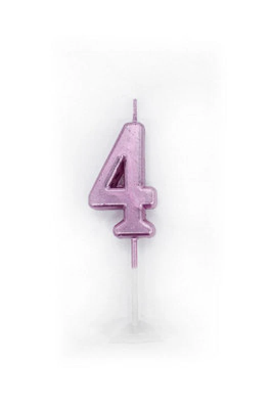 Image of Shatchi Number Candle Pink 4 Candle Birthday Anniversary Party Cake Decorations Topper Pink unisex