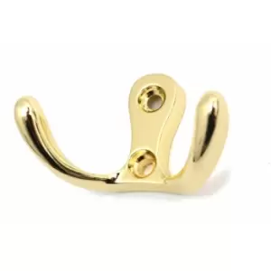 image of Small Double Coat Hanger Hook Door Wall Bath CK24 Model - Colour Gold - Pack of 10