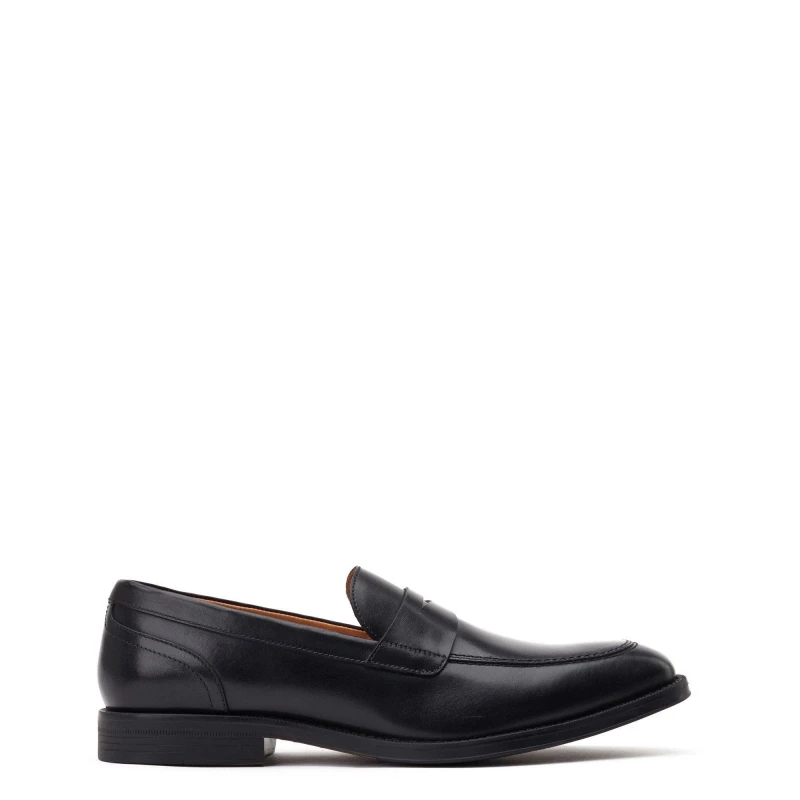 Image of Base London Mens Kennedy Slip On Leather Loafers UK Size 9 (EU 43) Black BAS352-BLACK-9