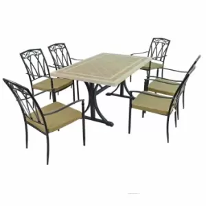 Image of Hampton Dining Table With 6 Ascot Chairs Set
