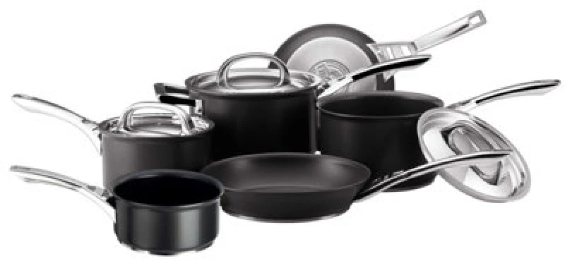 Image of Circulon Black 'Infinite' Hard Anodised Aluminium Cookware Set - Pack of 6 Black unisex