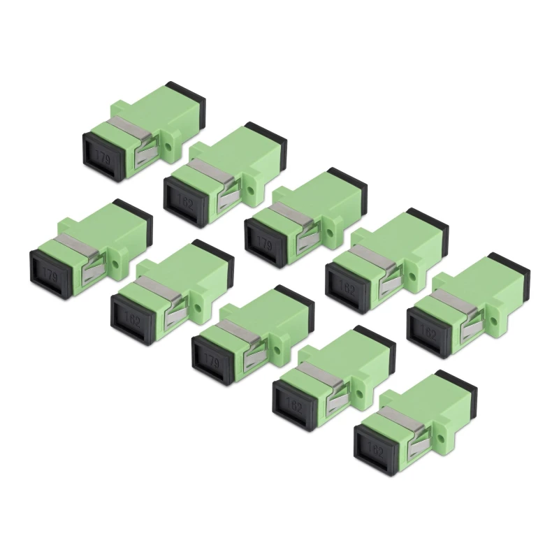 Image of StarTech.com StarTech.com SC to SC Coupler 10 Pack, OS2 Single Mode SC Fiber Optic Coupler with Flange, SC/APC Simplex Adapter SIMPLEXSCAPCF