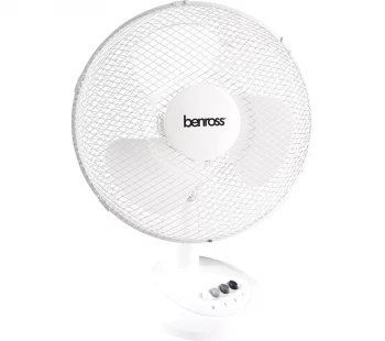 image of BENROSS 43920 12" Desk Fan - White