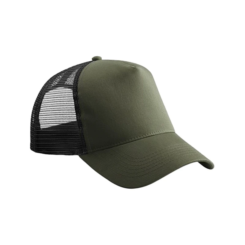 Image of Beechfield Snapback Trucker Cap in Olive Olive Unisex One Size