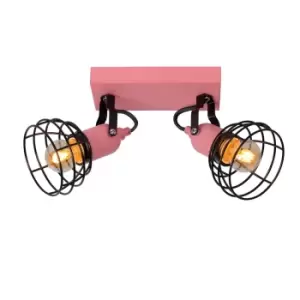 image of Pola Modern Twin Ceiling Spotlight Children - 2xE27 - Pink