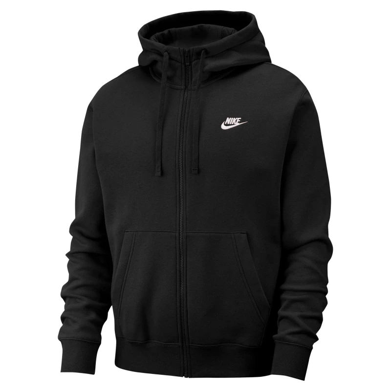 Image of Nike Sportswear Club Fleece Mens Full-Zip Hoodie Black male 2XL