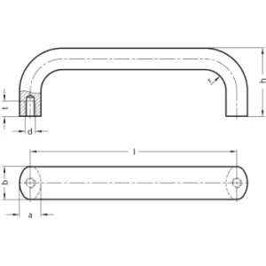 Image of GN565-20-100-SW Cabinet "U' Handle; Aluminium; Black