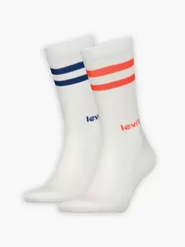 Image of Levis Regular Cut Sport Stripe Socks 2 pack - Red