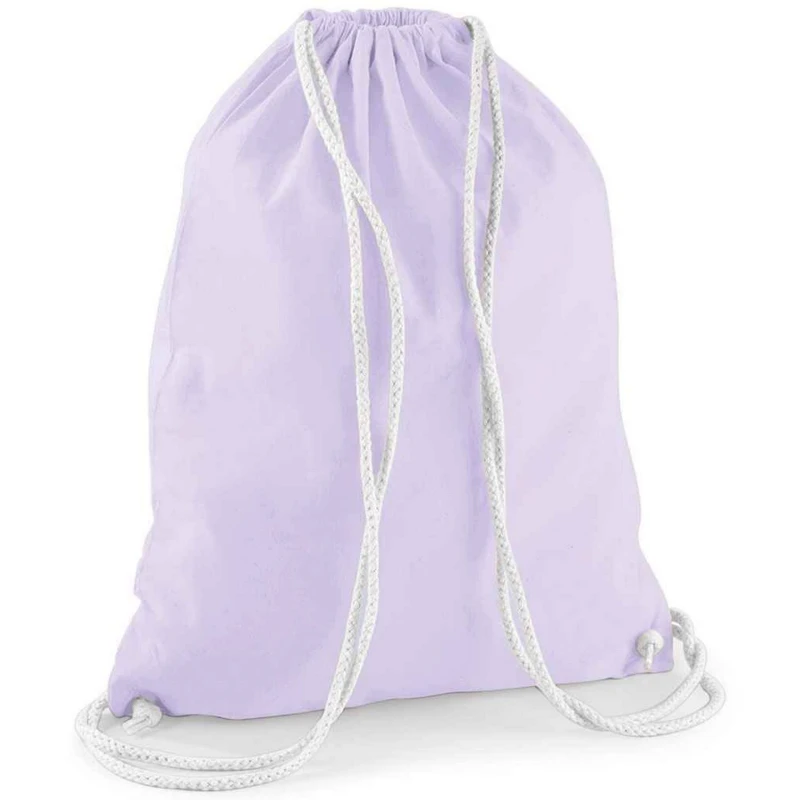 Image of Westford Mill Mens Cotton Drawstring Bag in Lavender Lavender Male