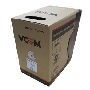 image of VCOM CAT5e UTP 305m Grey Retail Packaged Reel Box 24AWG 4 Pairs Solid CCA Network Cable