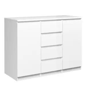 image of Naia Sideboard 4 Drawers 2 Doors In White High Gloss