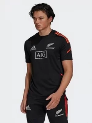 Image of adidas All Blacks Rugby Performance T-Shirt Primeblue, Black, Size L, Men