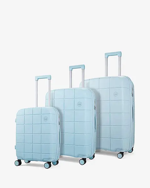 image of Rock Rock Pixel Pastel Blue Luggage 3pc set Pastel Blue EA48801